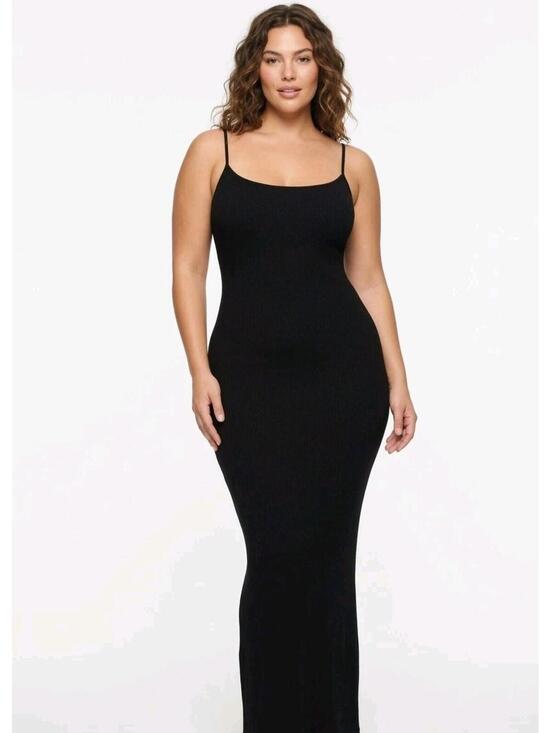 Skims Dresses & Skirts - SKIMS Soft Lounge Slip Long Maxi Dress Onyx NWT Women’s S